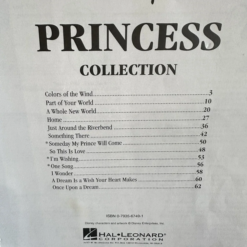 Set 2 Disney Princess Piano Books Collection 1 & 2 Easy Piano